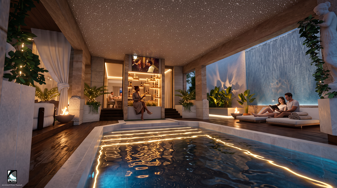Villa Landscape, pool, Mr. Khalil Sabat