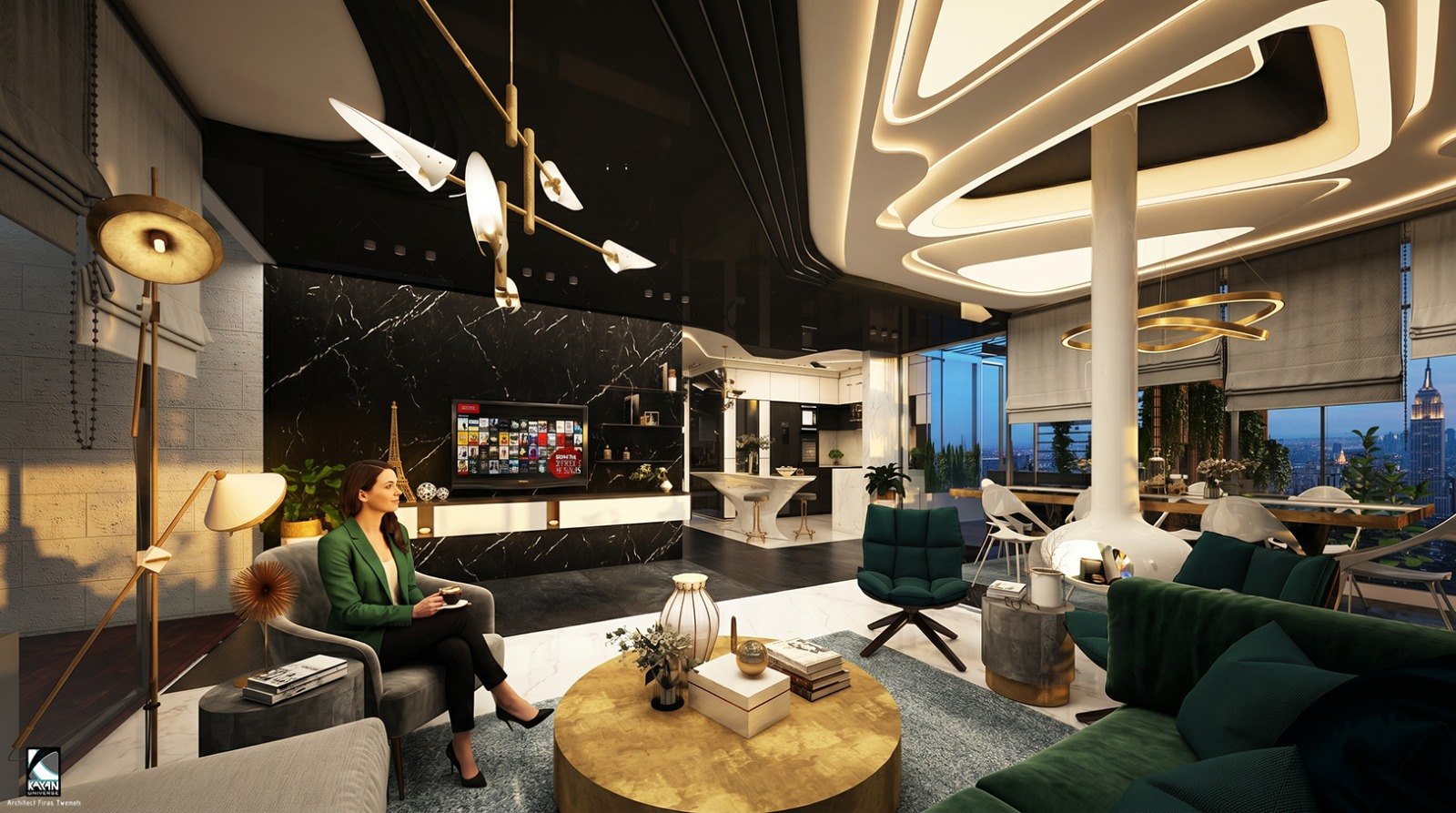 Living space, Penthouse Mr. Munjid Azza.